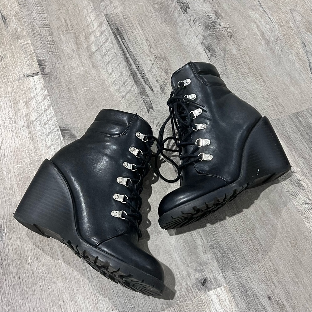 Carryn Lace Up Wedge Bootie